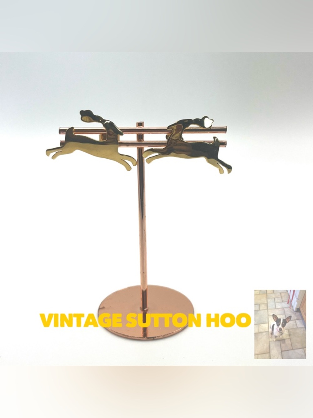 Vintage Carlton Ridge for Sutton Hoo Leaping Deer Gold Tone Pierced Earrings